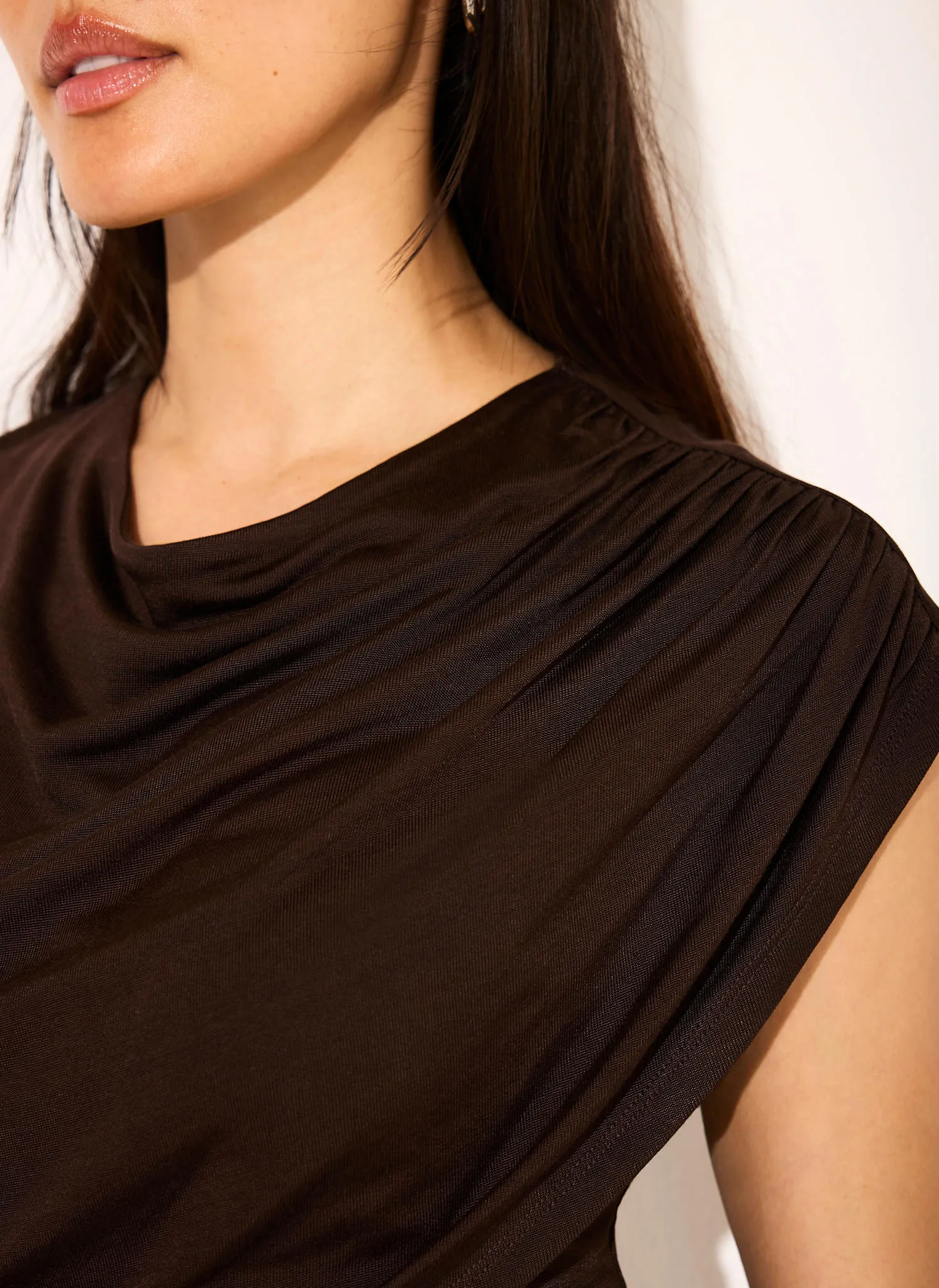 Brown Layered Drape Top sold by Mint Velvet product image thumbnail 5