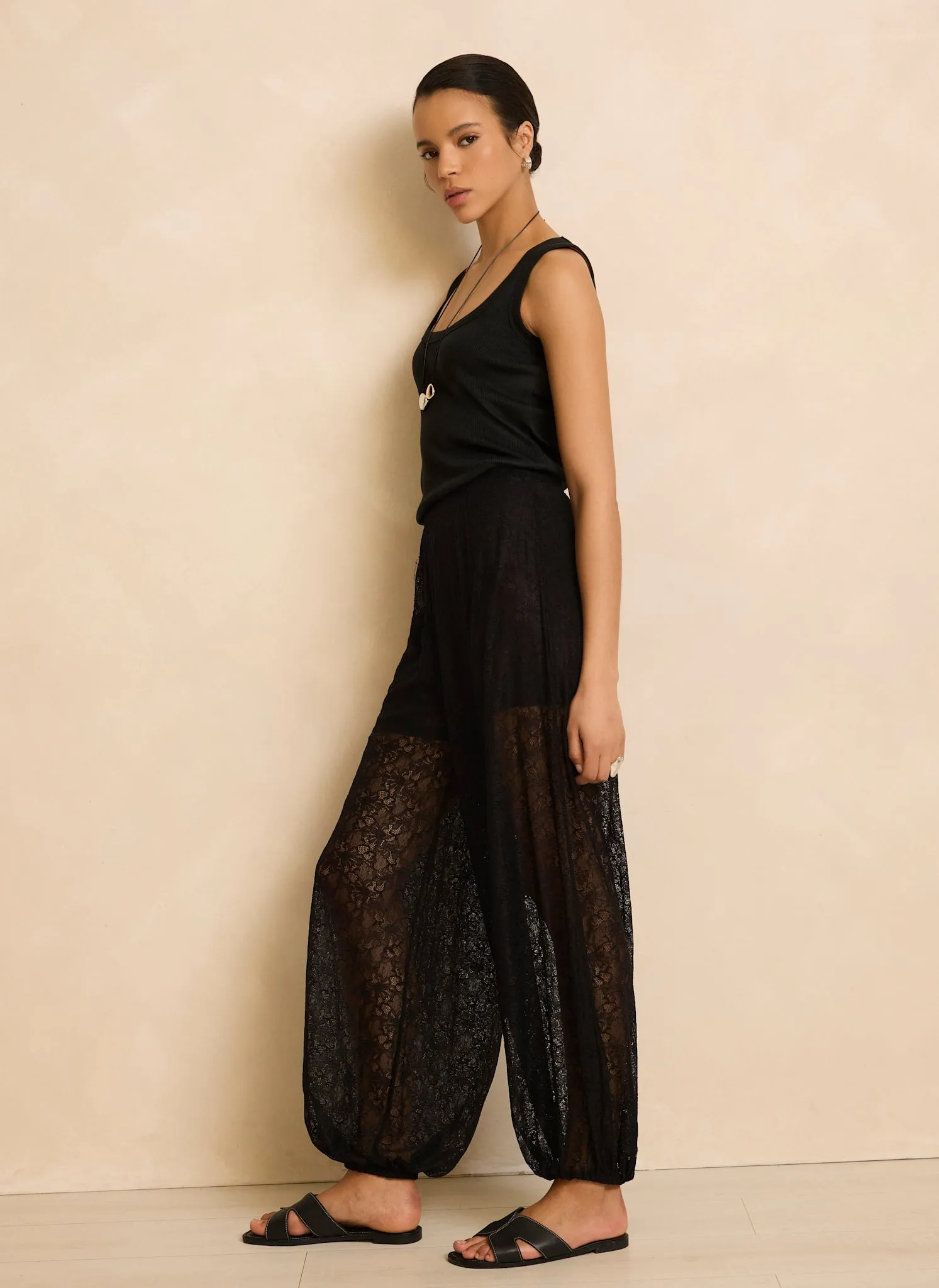 Black Lace Balloon Trousers sold by Mint Velvet product image thumbnail 3