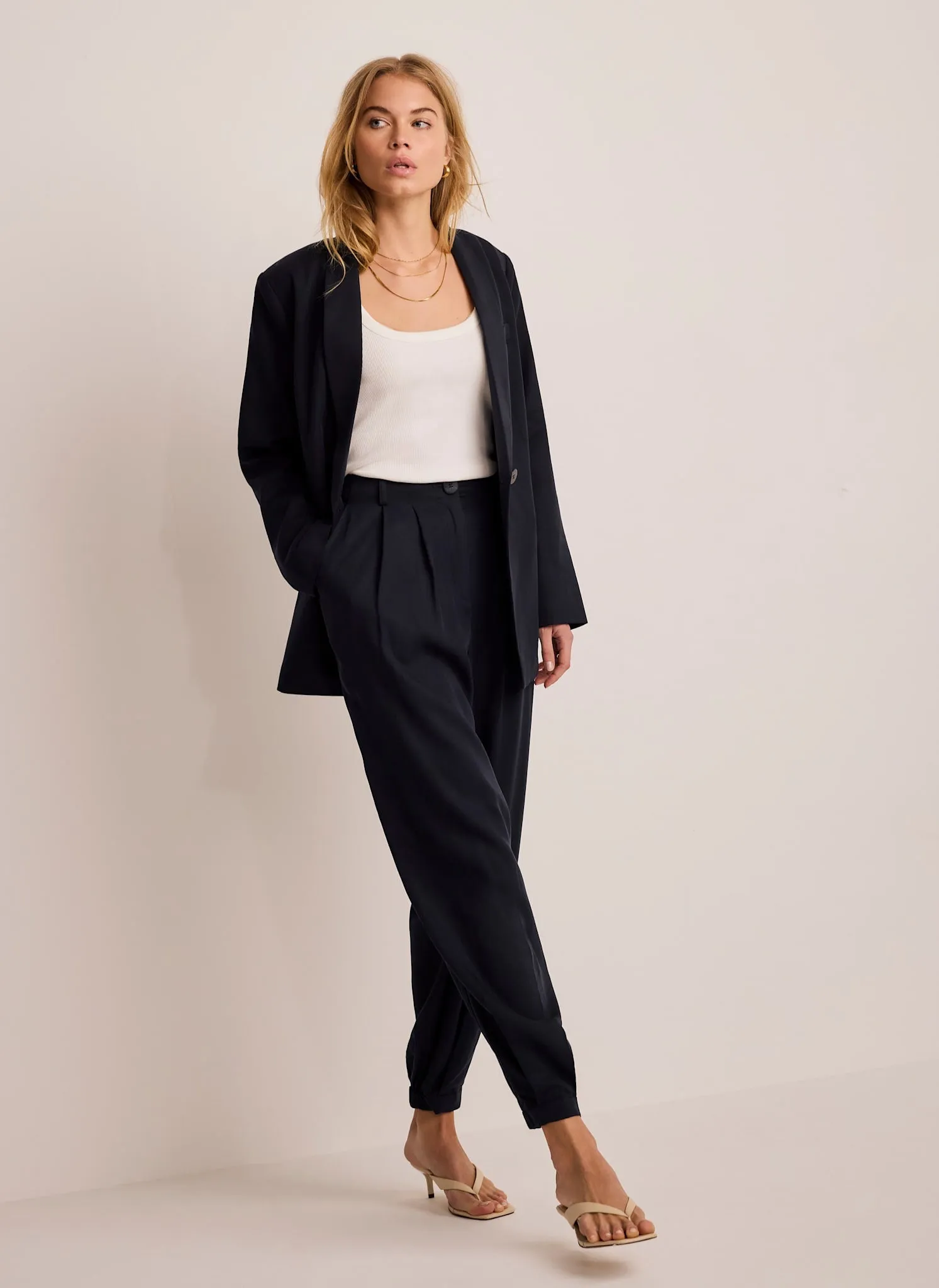 Navy Tapered Balloon Trousers sold by Mint Velvet product image thumbnail 3