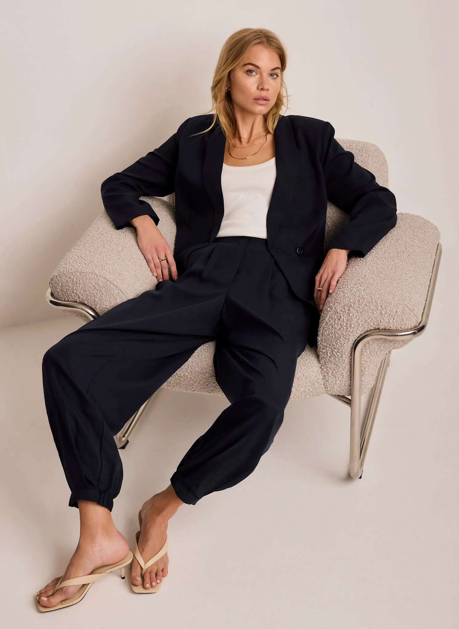 Navy Tapered Balloon Trousers sold by Mint Velvet product image thumbnail 2