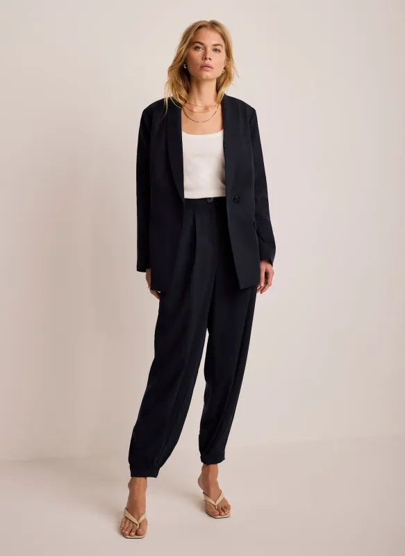 Navy Tapered Balloon Trousers made by Mint Velvet