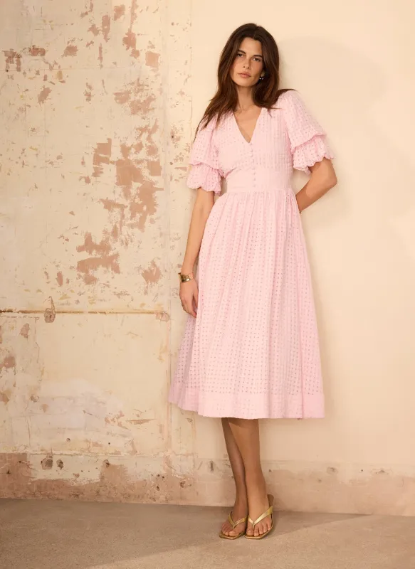 Pink Checked Midi Dress made by Mint Velvet