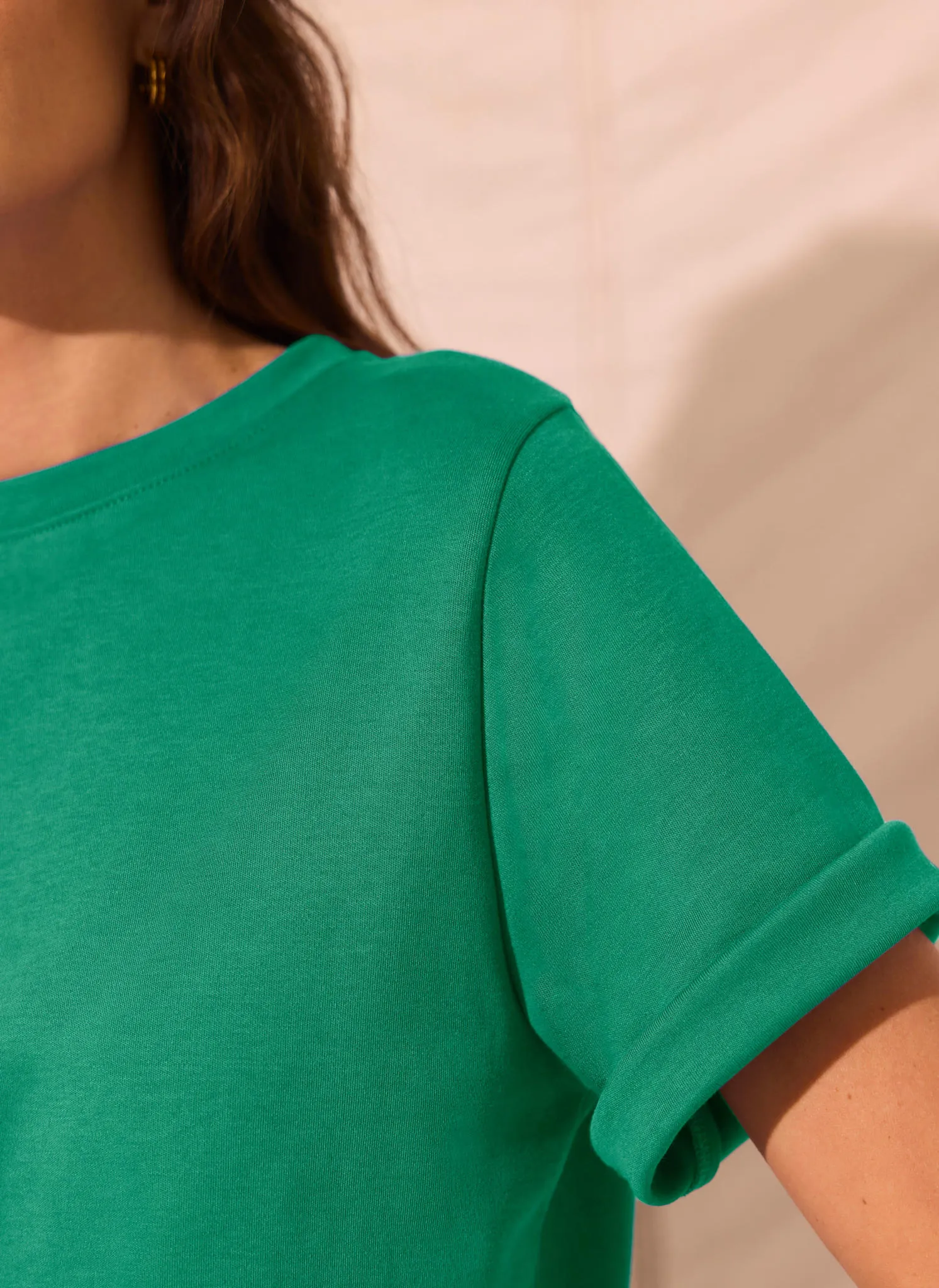Green Cotton Ultimate T-Shirt sold by Mint Velvet product image thumbnail 4
