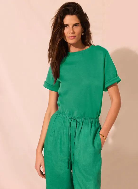 Green Cotton Ultimate T-Shirt made by Mint Velvet