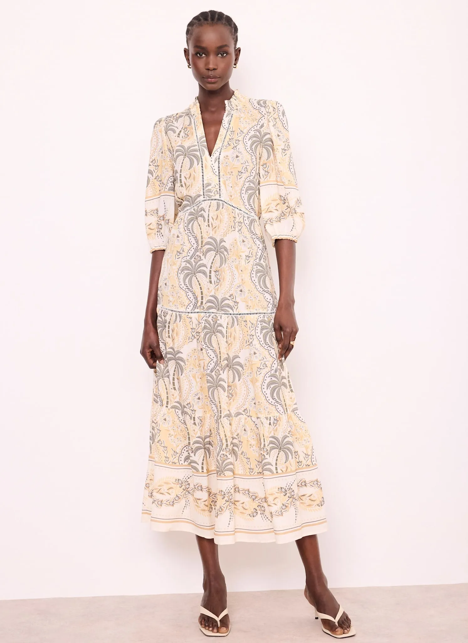 Neutral Palm Print Maxi Dress sold by Mint Velvet product image thumbnail 2