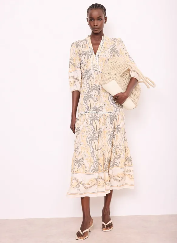 Neutral Palm Print Maxi Dress made by Mint Velvet