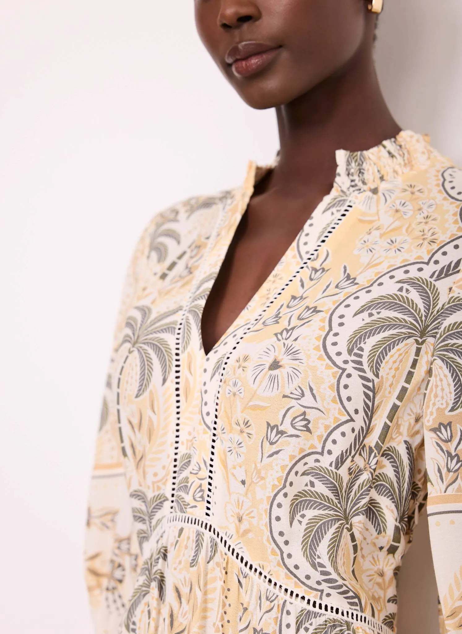 Neutral Palm Print Maxi Dress sold by Mint Velvet product image thumbnail 5