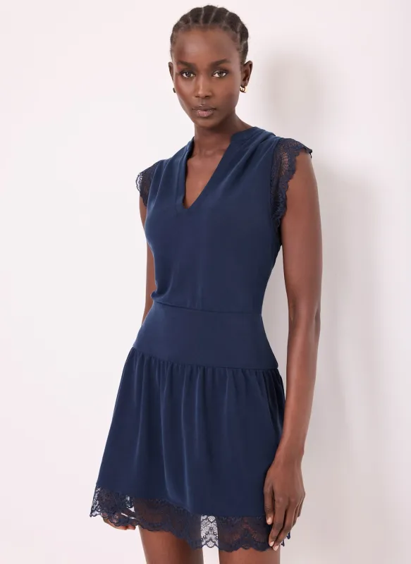 Navy Lace Detail Playsuit made by Mint Velvet