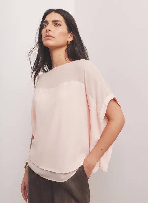 Pink Sheer Panel Top made by Mint Velvet