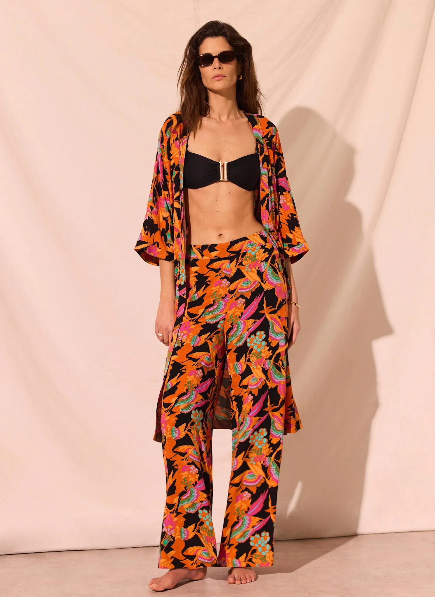 Orange Floral Print Wide Leg Trousers sold by Mint Velvet product image thumbnail 3