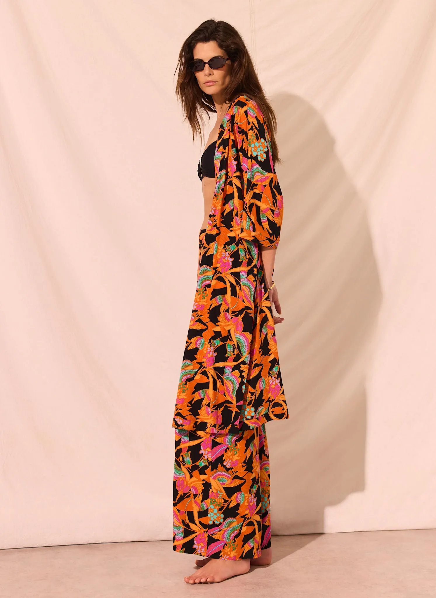 Orange Floral Print Wide Leg Trousers sold by Mint Velvet product image thumbnail 2