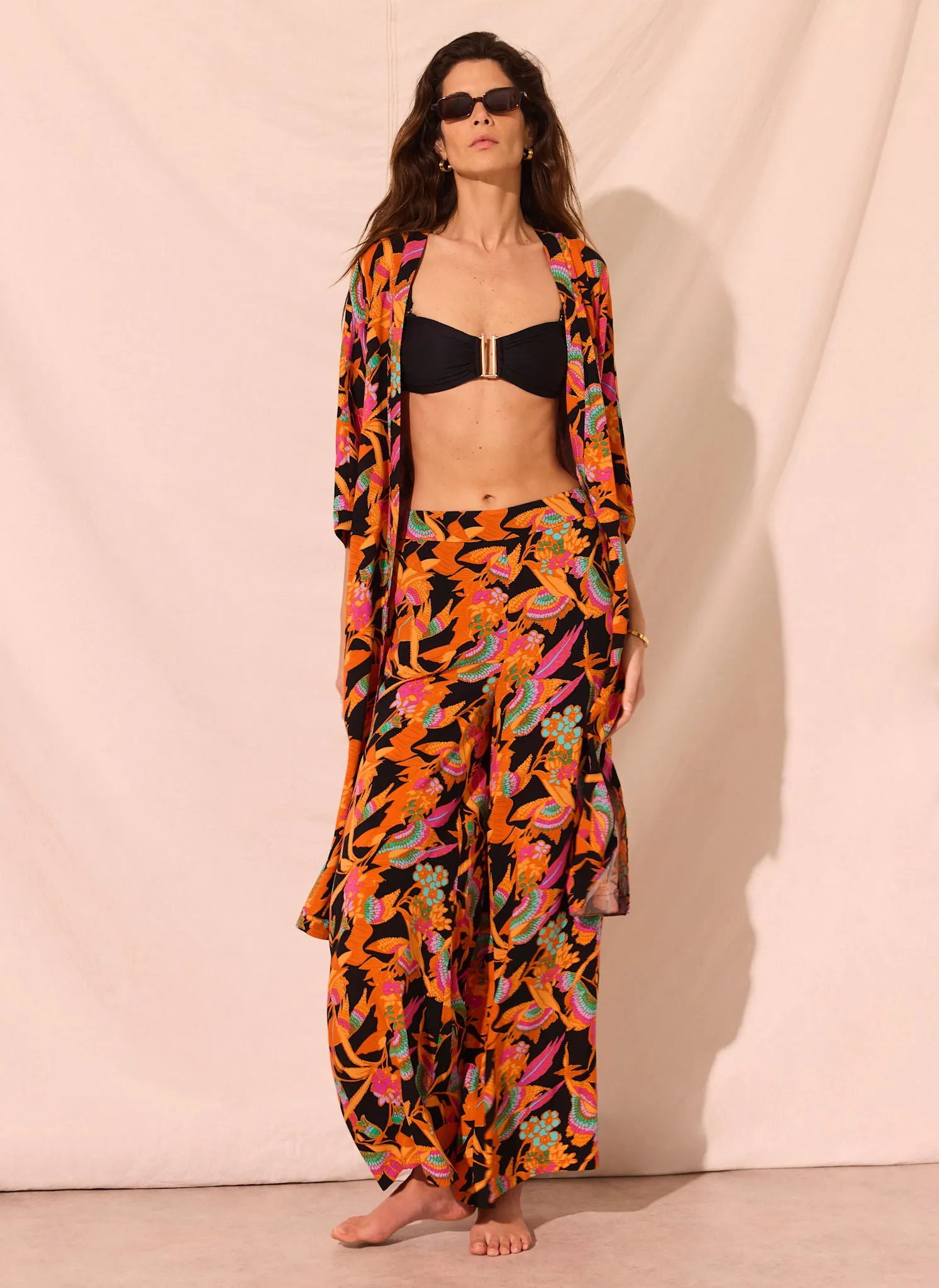 Orange Floral Print Wide Leg Trousers sold by Mint Velvet product image thumbnail 4