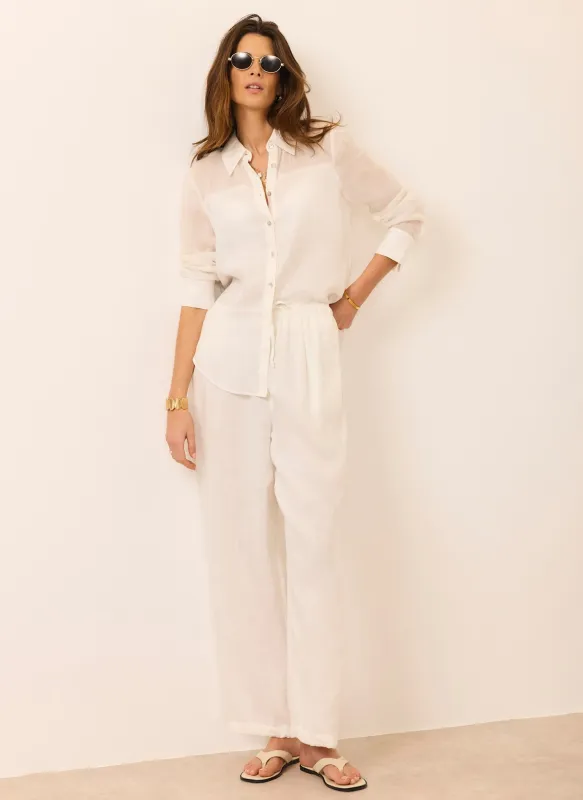 White Linen Balloon Trousers made by Mint Velvet