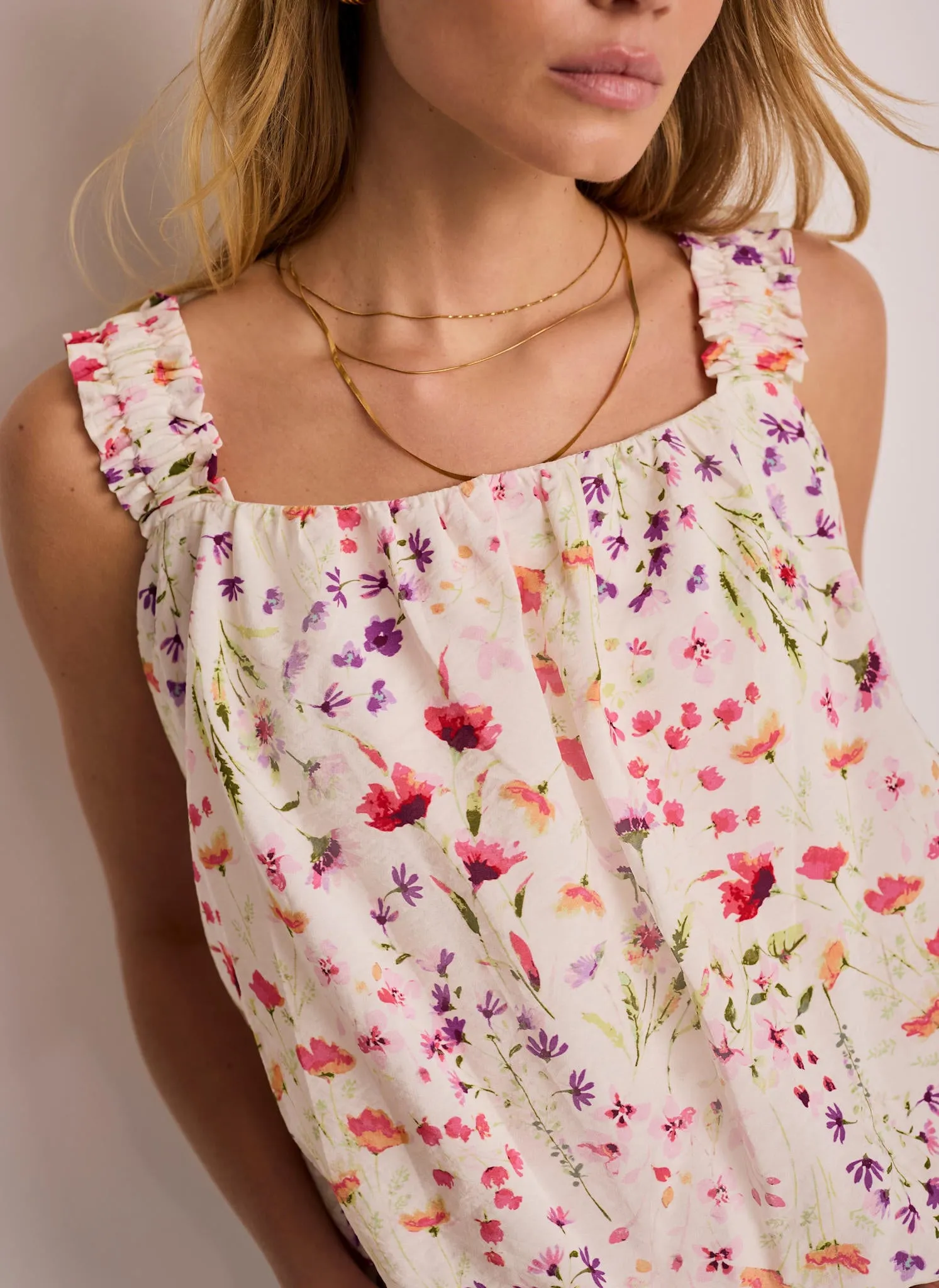 Pink Floral Print Bubble Hem Top sold by Mint Velvet product image thumbnail 4