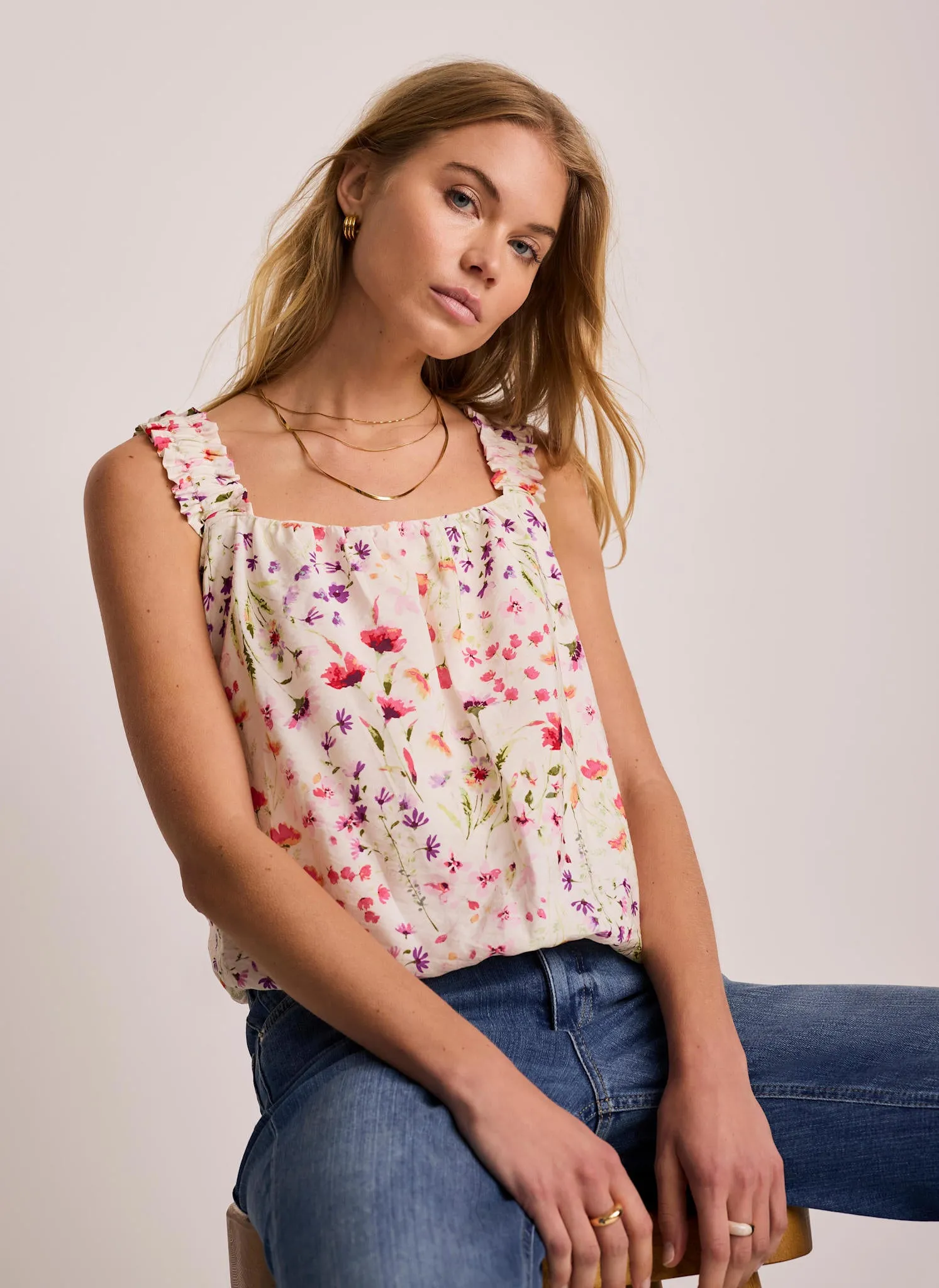 Pink Floral Print Bubble Hem Top sold by Mint Velvet product image thumbnail 5