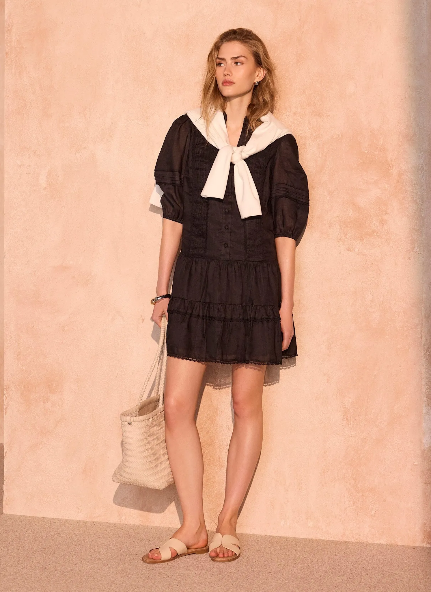 Black Ramie Mini Dress sold by Mint Velvet product image thumbnail 2
