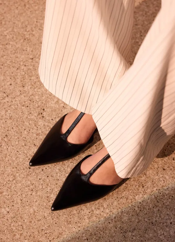 Lila Black T-Bar Flats made by Mint Velvet