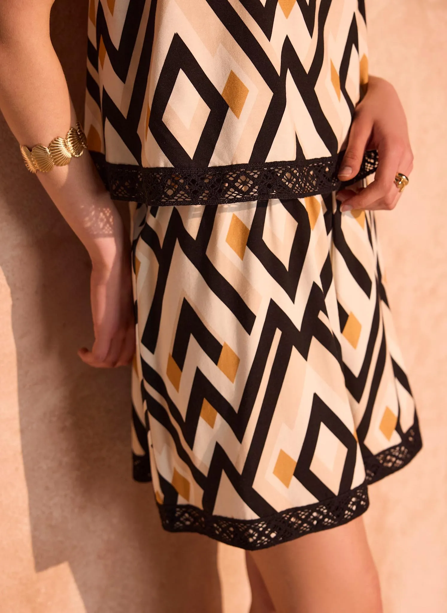 Black Geo Print Playsuit sold by Mint Velvet product image thumbnail 3