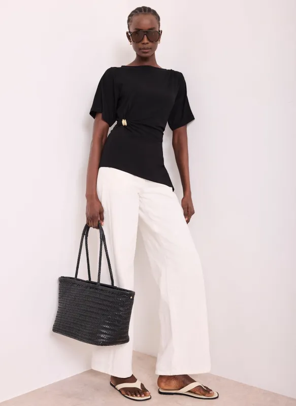 Black Gathered Detail Top made by Mint Velvet