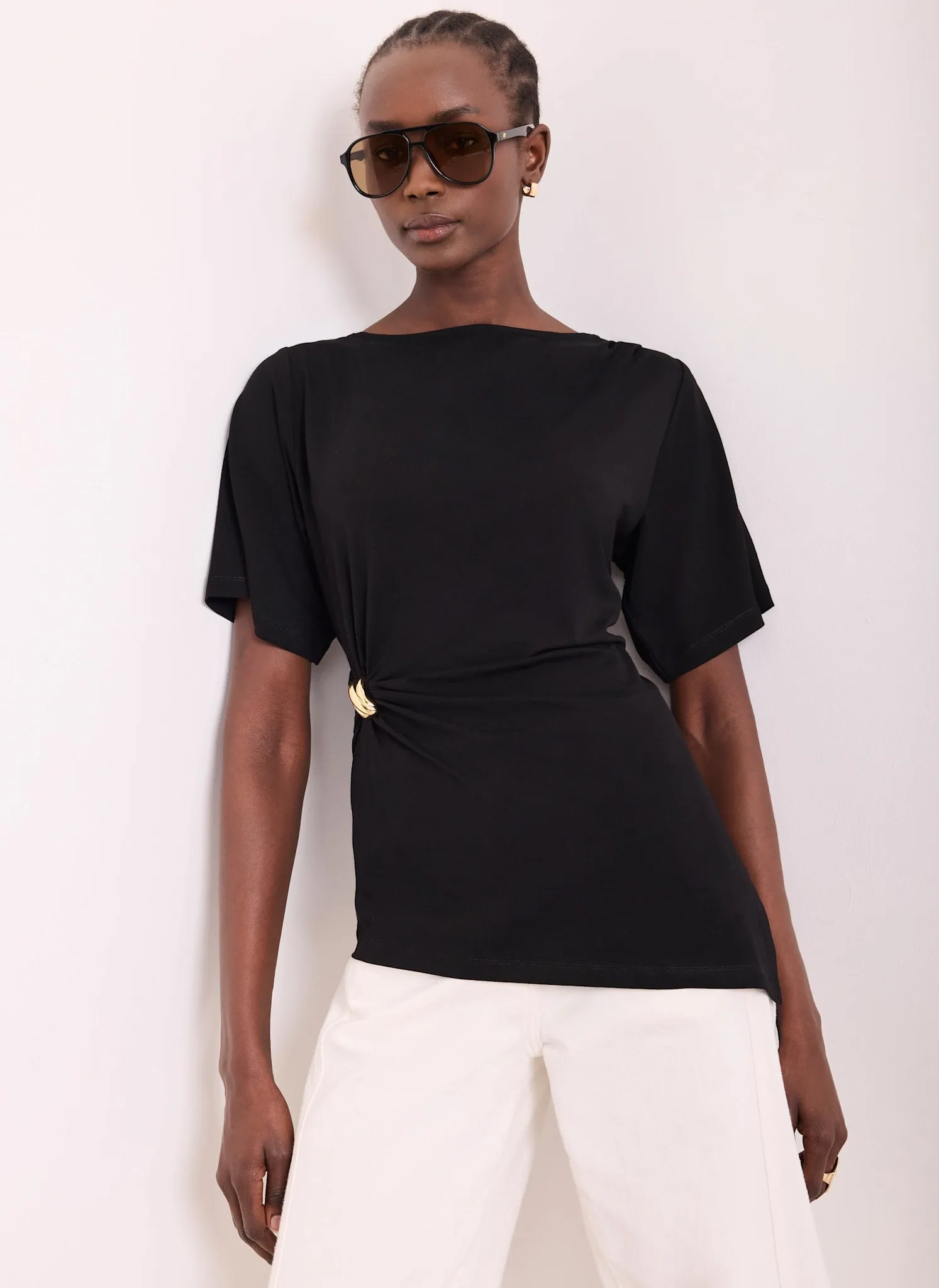 Black Gathered Detail Top sold by Mint Velvet product image thumbnail 2