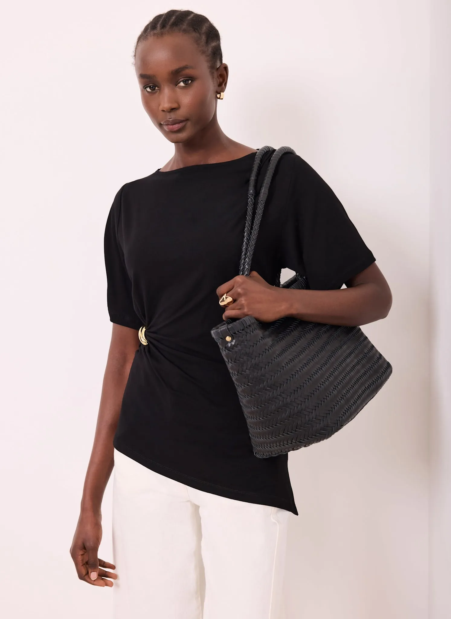 Black Gathered Detail Top sold by Mint Velvet product image thumbnail 4