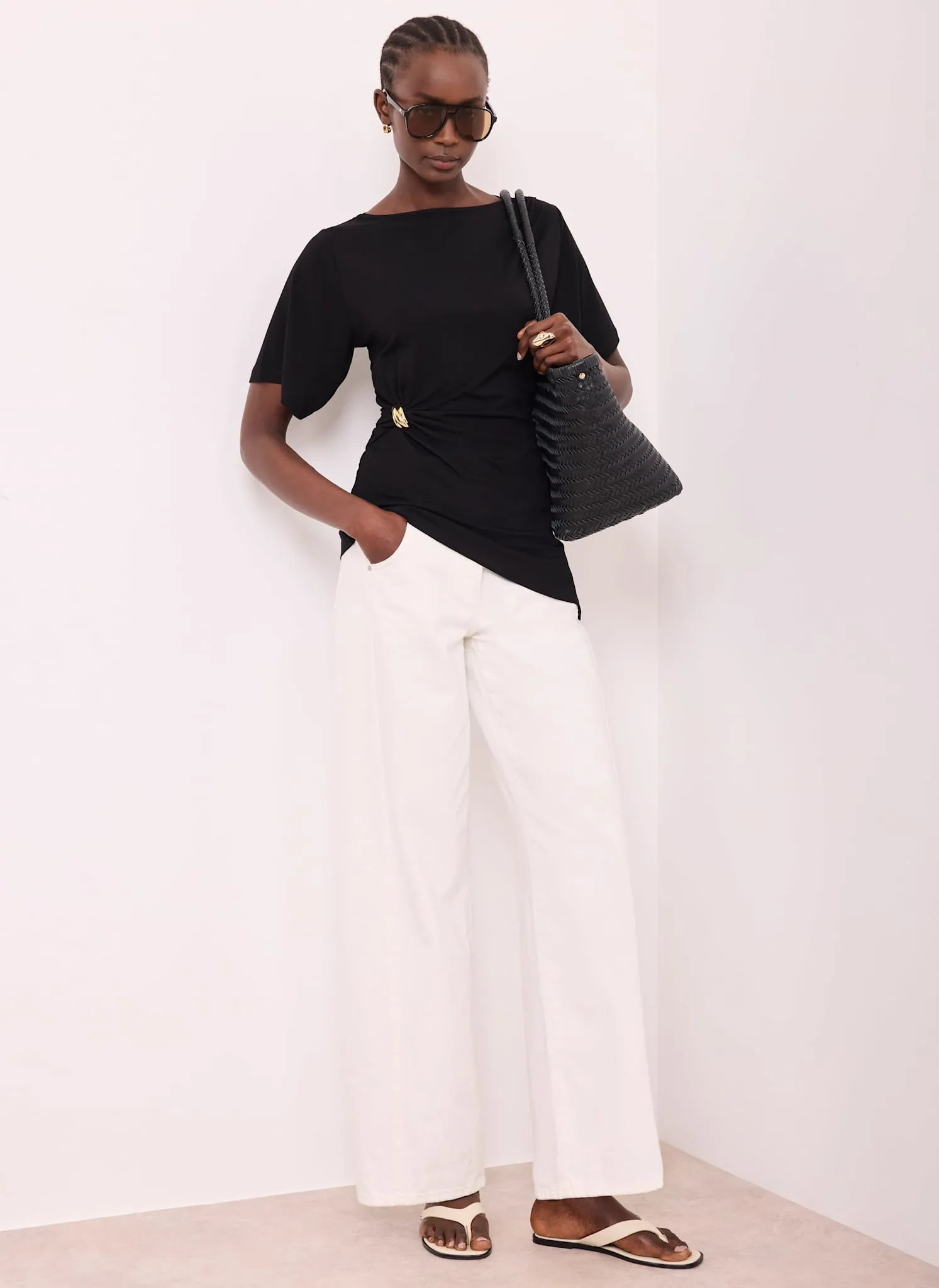 Black Gathered Detail Top sold by Mint Velvet product image thumbnail 5
