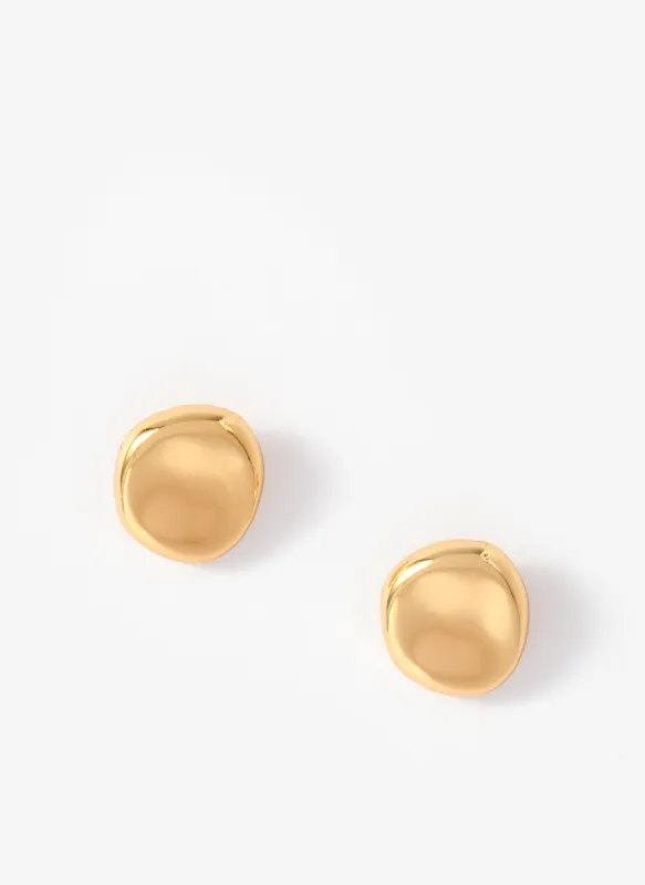 Gold Tone Shiny Stud Earrings made by Mint Velvet
