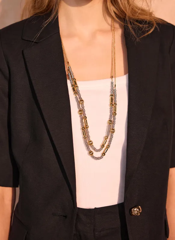 Mixed Metal Layered Necklace made by Mint Velvet