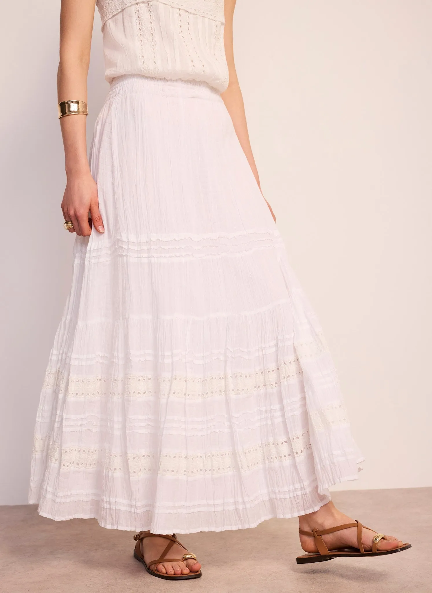 White Cotton Maxi Skirt sold by Mint Velvet product image thumbnail 3