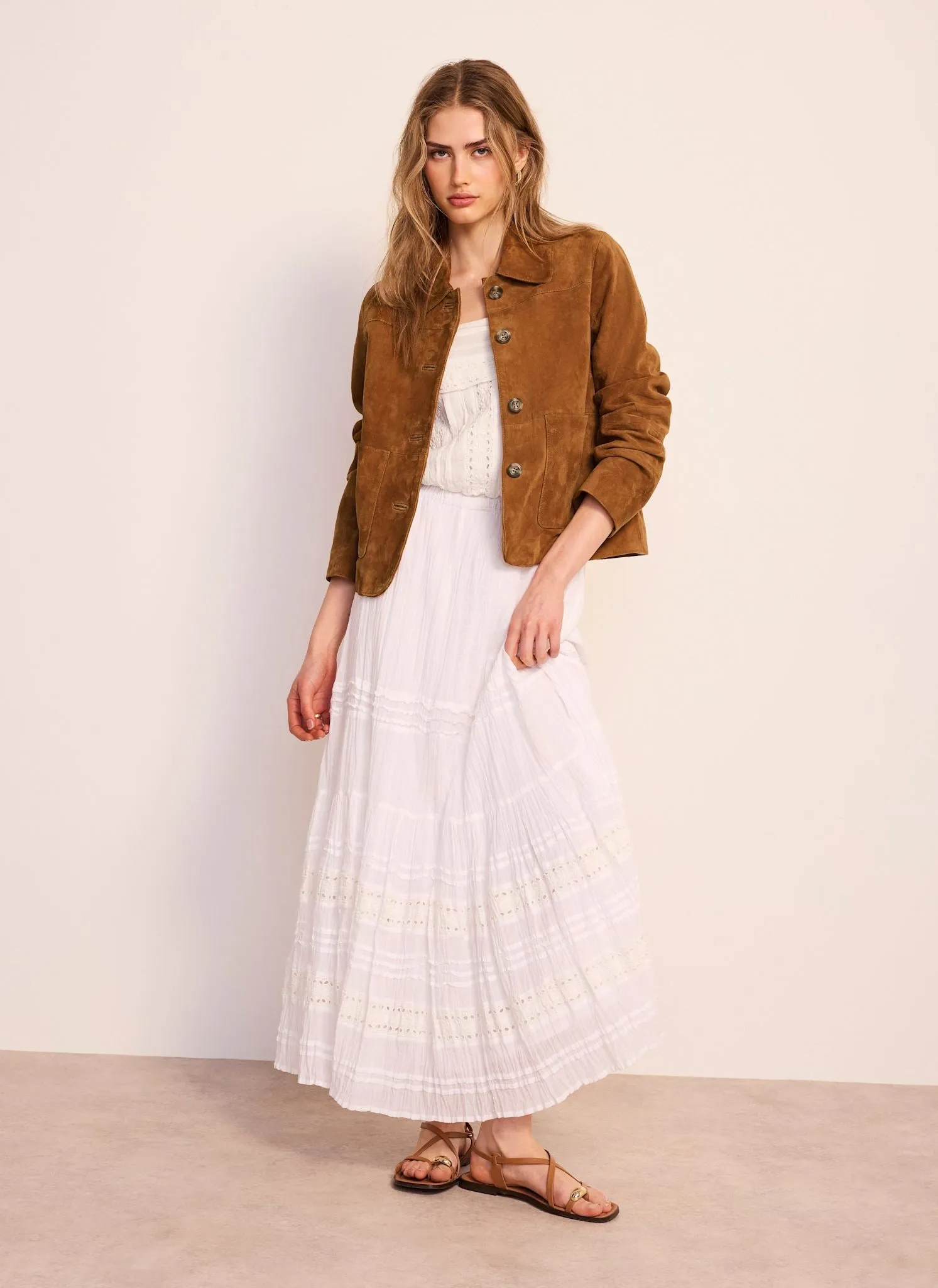 White Cotton Maxi Skirt sold by Mint Velvet product image thumbnail 2