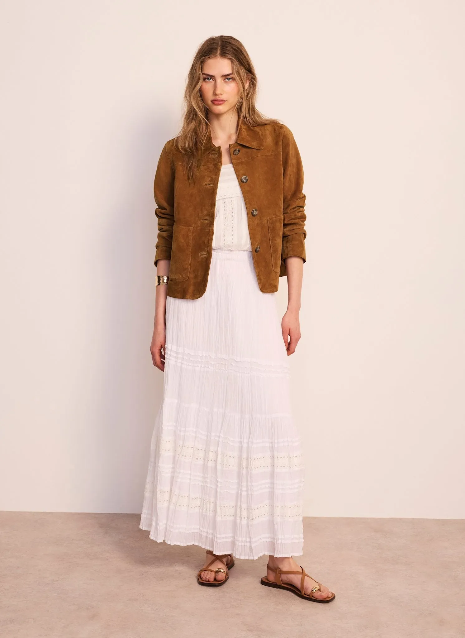 White Cotton Maxi Skirt sold by Mint Velvet product image thumbnail 4