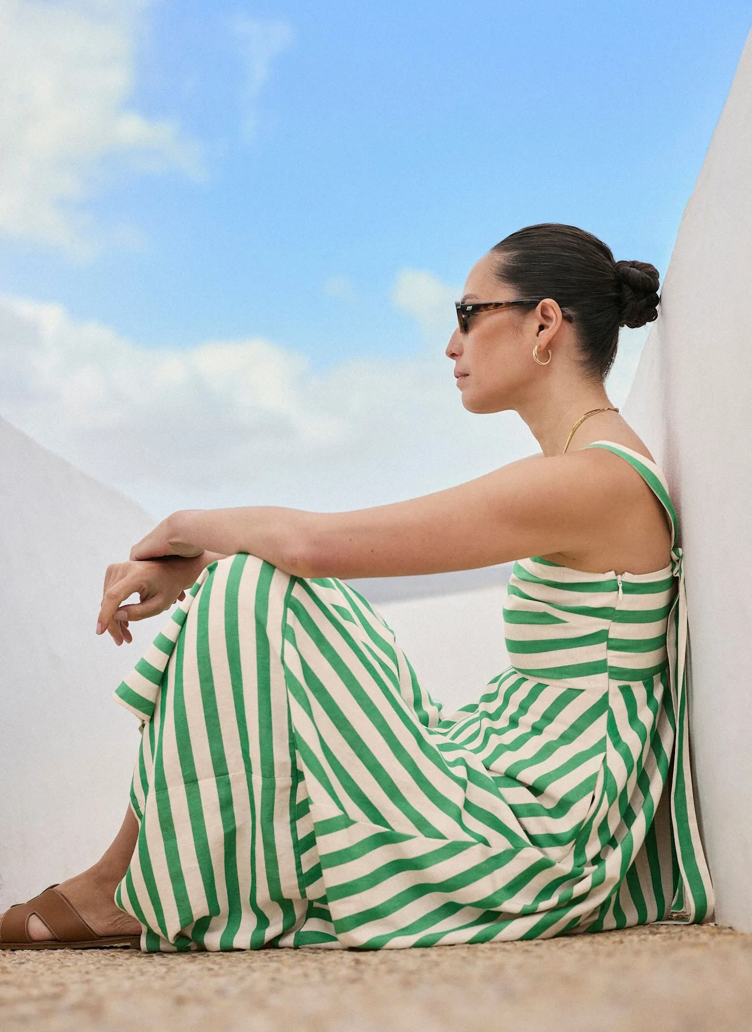 Green Striped Midi Dress sold by Mint Velvet product image thumbnail 5