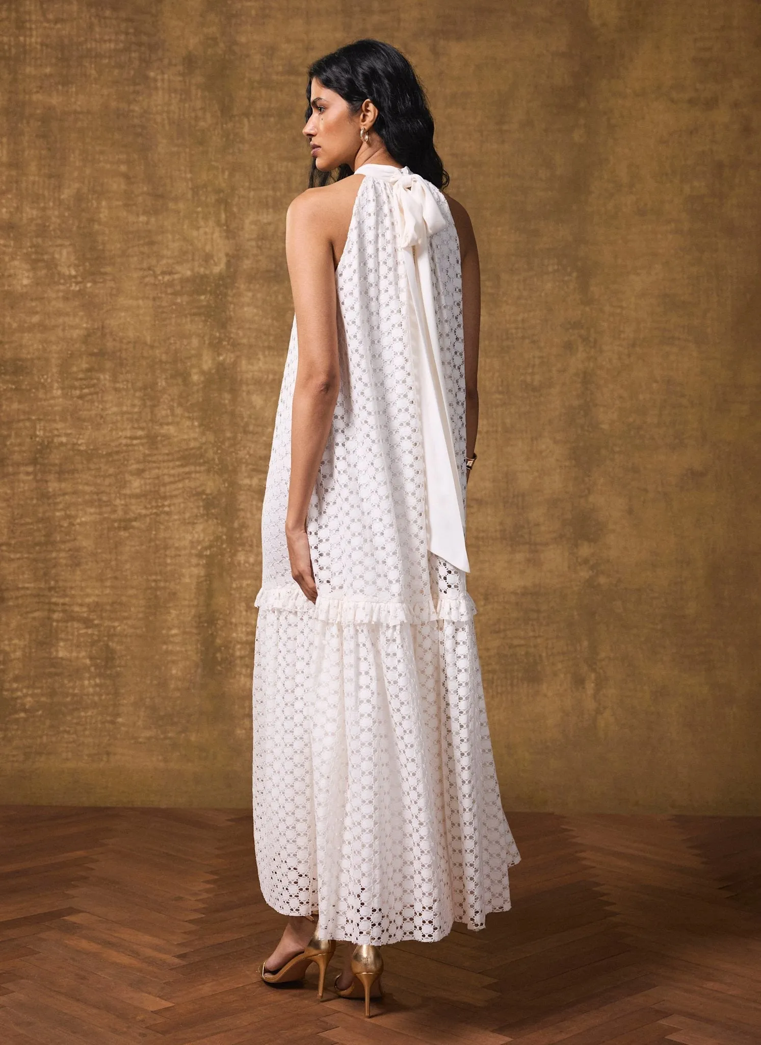 White Lace Disc Midi Dress sold by Mint Velvet product image thumbnail 4