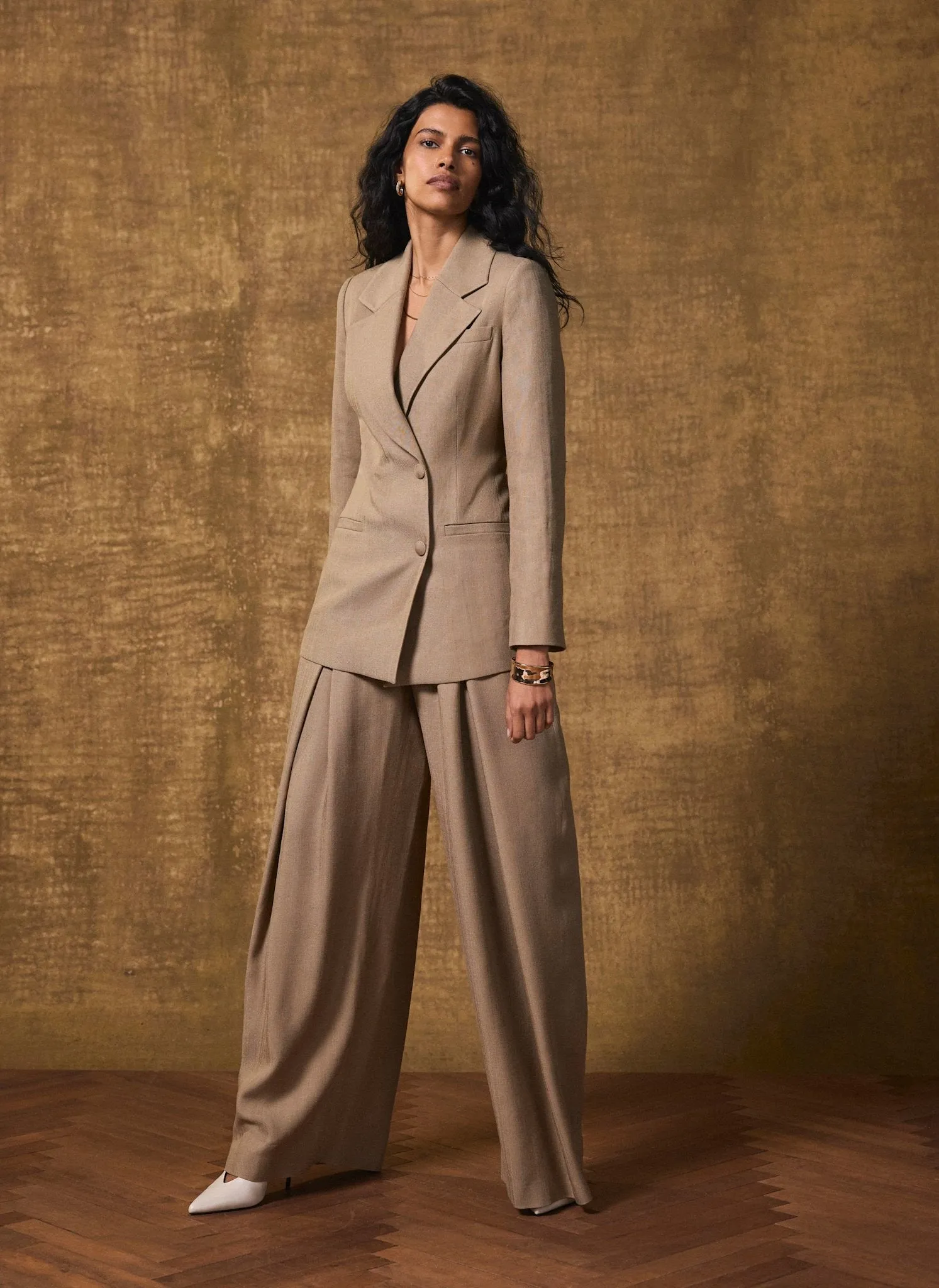 Neutral Wide Pleat Trousers sold by Mint Velvet product image thumbnail 2