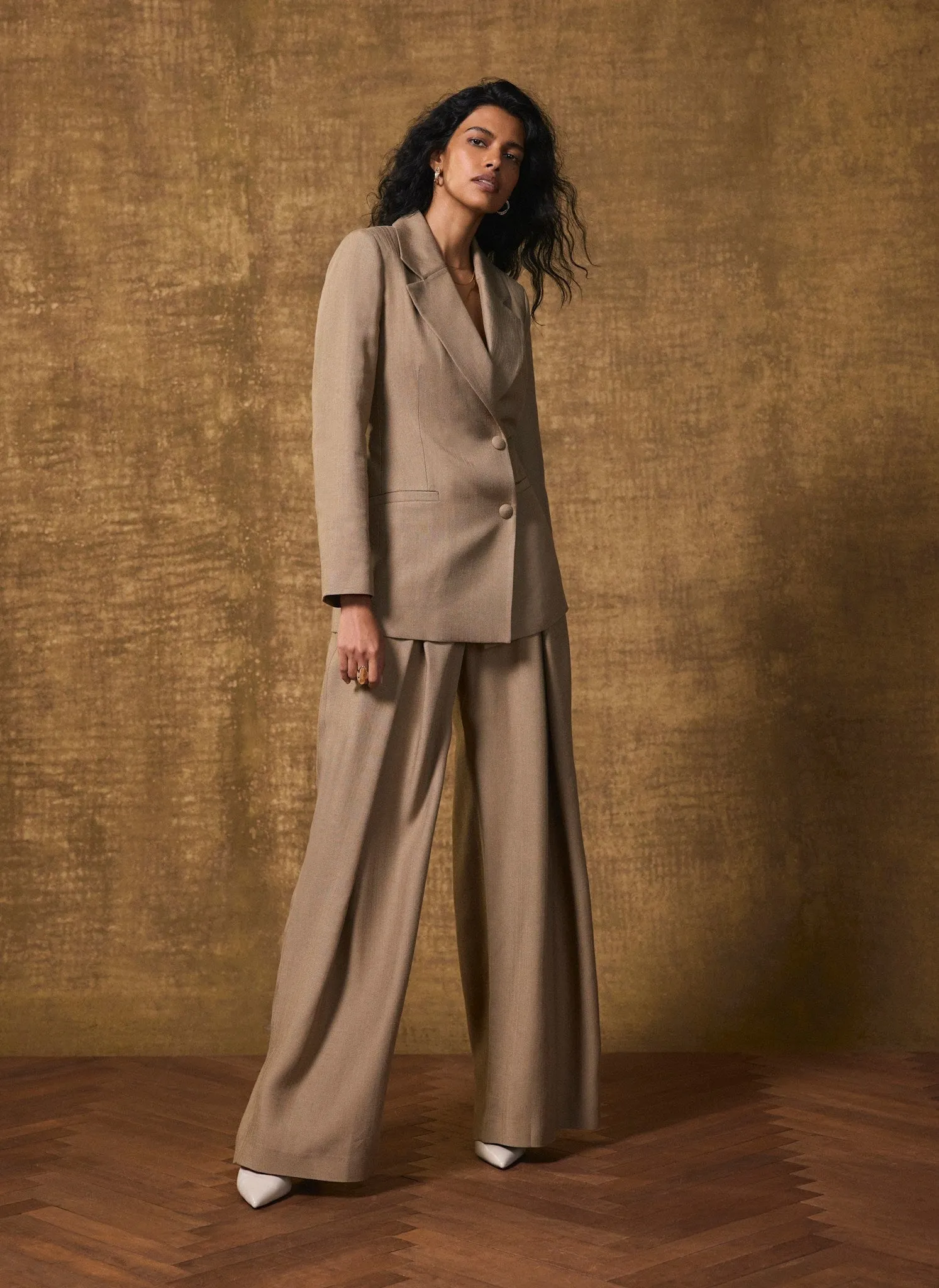 Neutral Wide Pleat Trousers sold by Mint Velvet product image thumbnail 5
