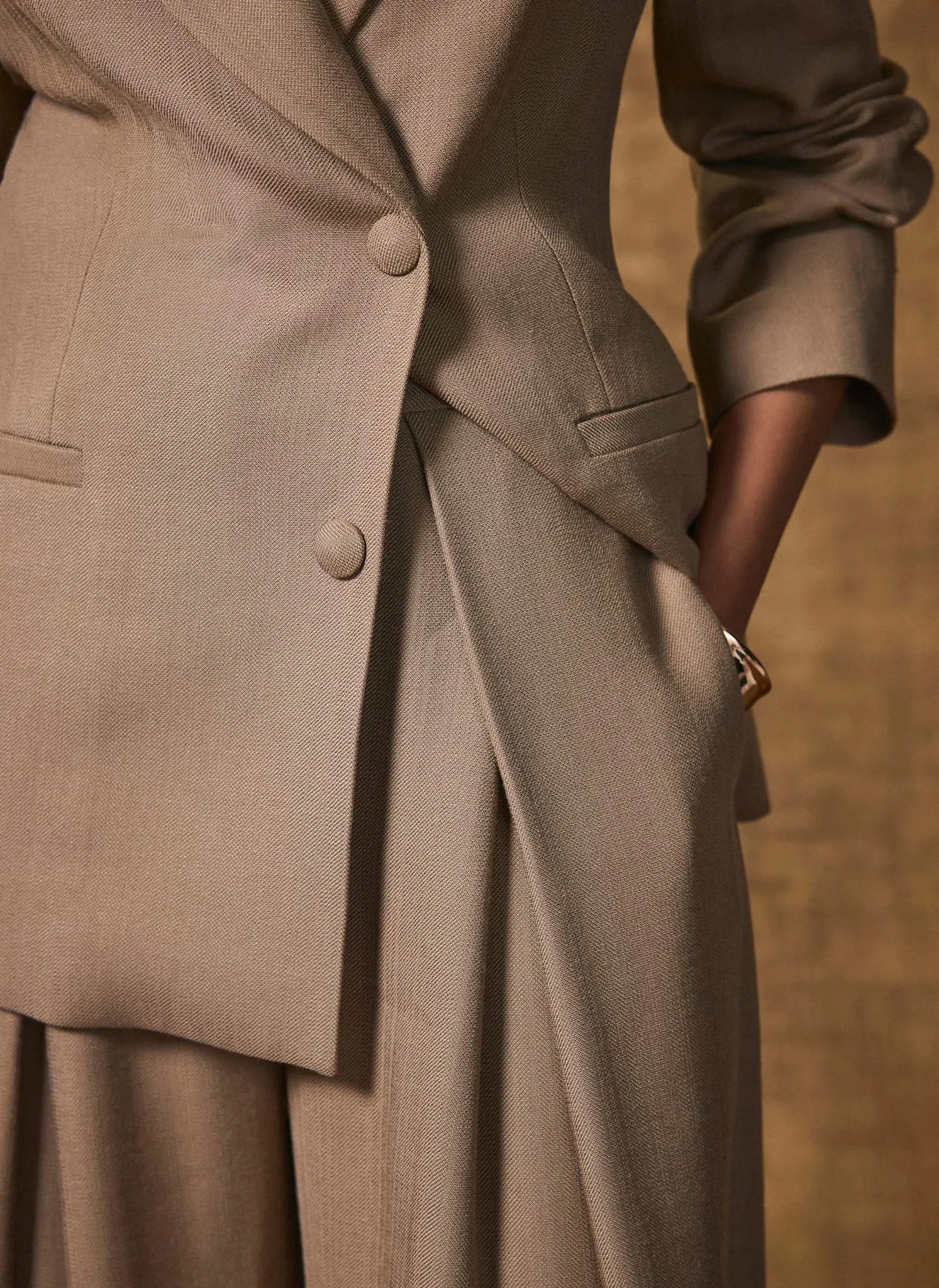 Neutral Wide Pleat Trousers sold by Mint Velvet product image thumbnail 4