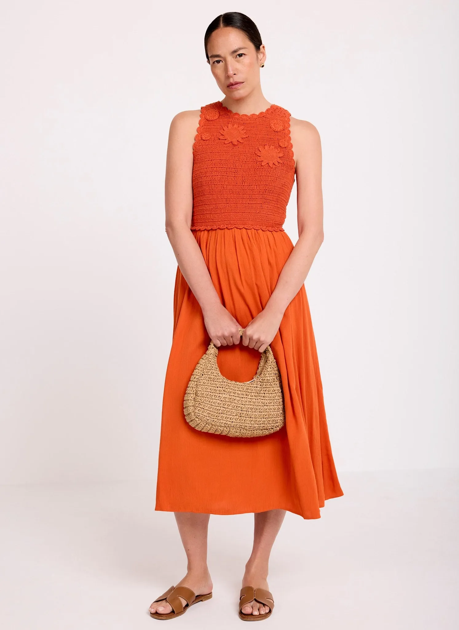 Orange Crochet Midi Dress sold by Mint Velvet product image thumbnail 2