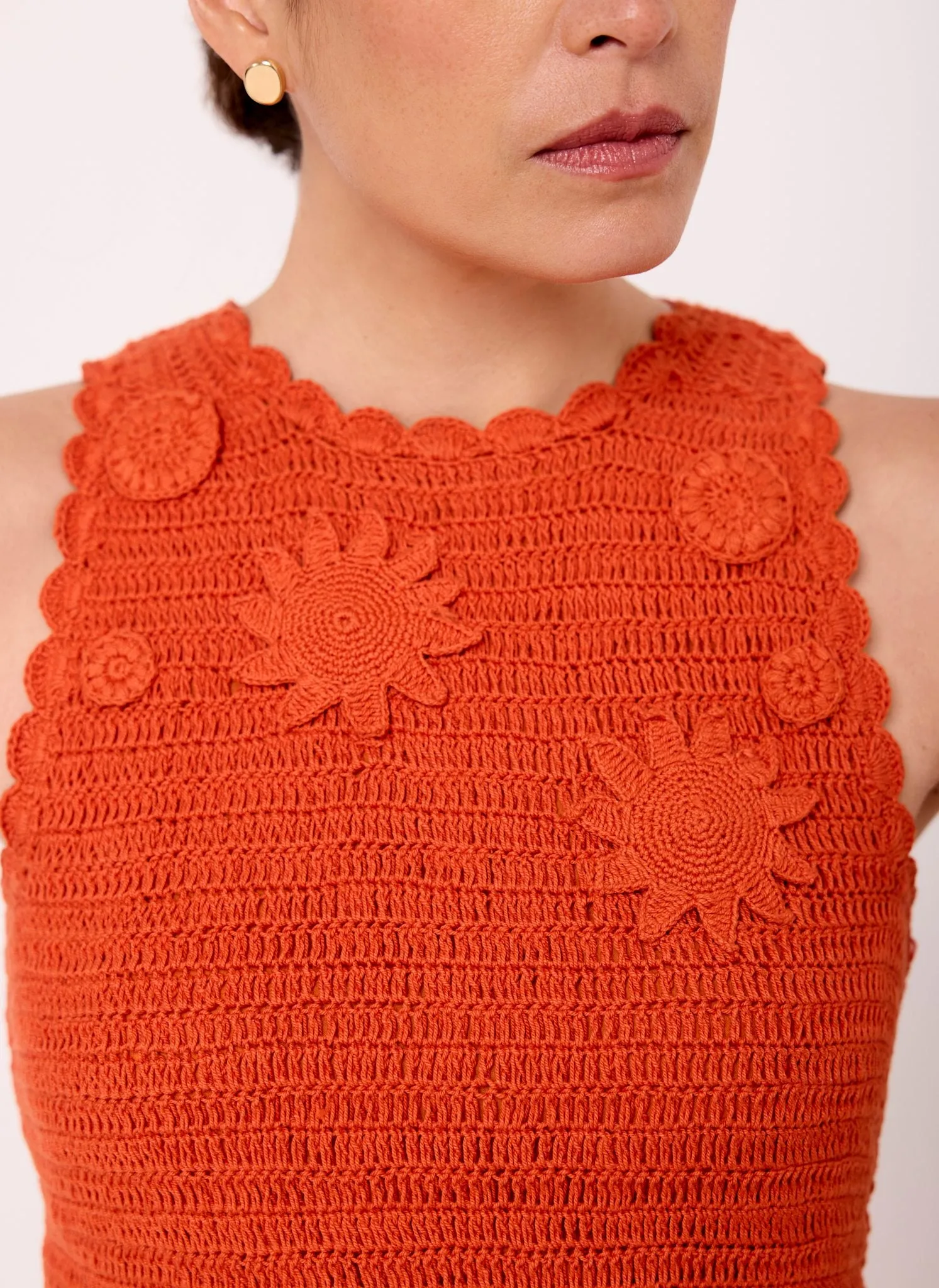 Orange Crochet Midi Dress sold by Mint Velvet product image thumbnail 4
