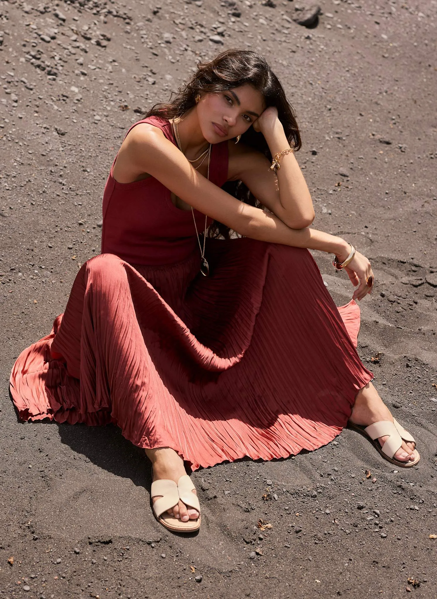 Red Cotton Blend Scoop Vest Top sold by Mint Velvet product image thumbnail 3
