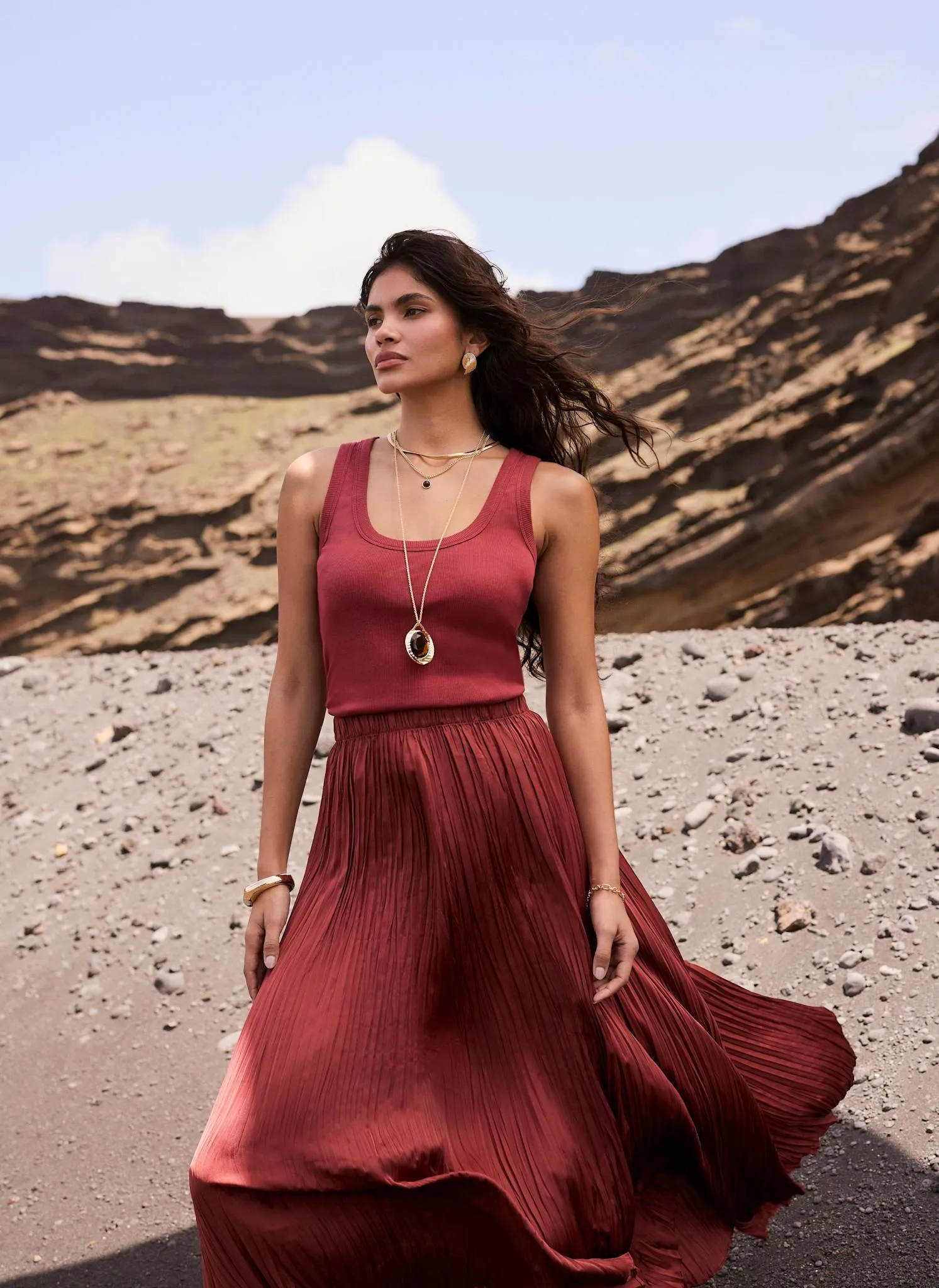 Red Cotton Blend Scoop Vest Top sold by Mint Velvet product image thumbnail 4