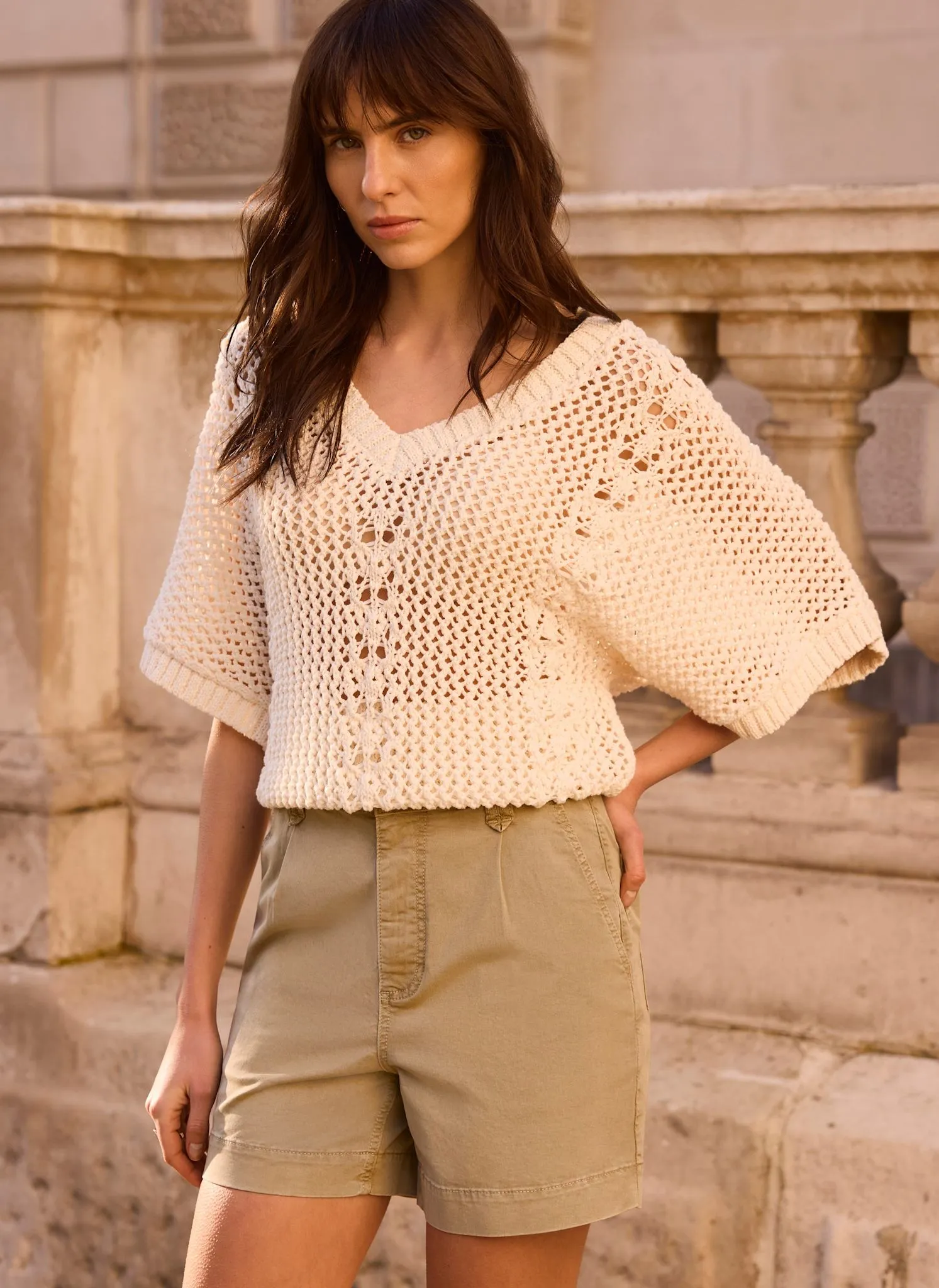 Cream Cotton Blend Knit Top sold by Mint Velvet product image thumbnail 5
