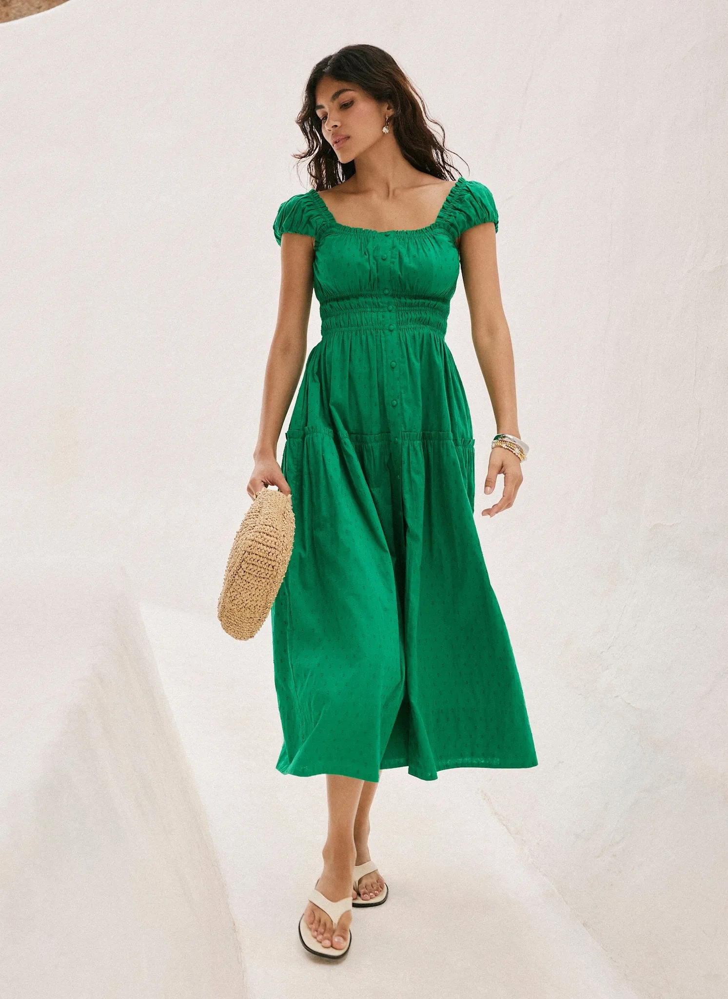 Green Cotton Midi Dress sold by Mint Velvet product image thumbnail 3