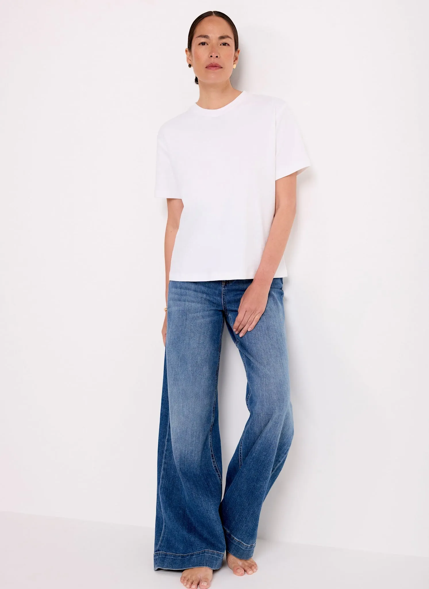 White Cotton Slim Fit T-Shirt sold by Mint Velvet product image thumbnail 2