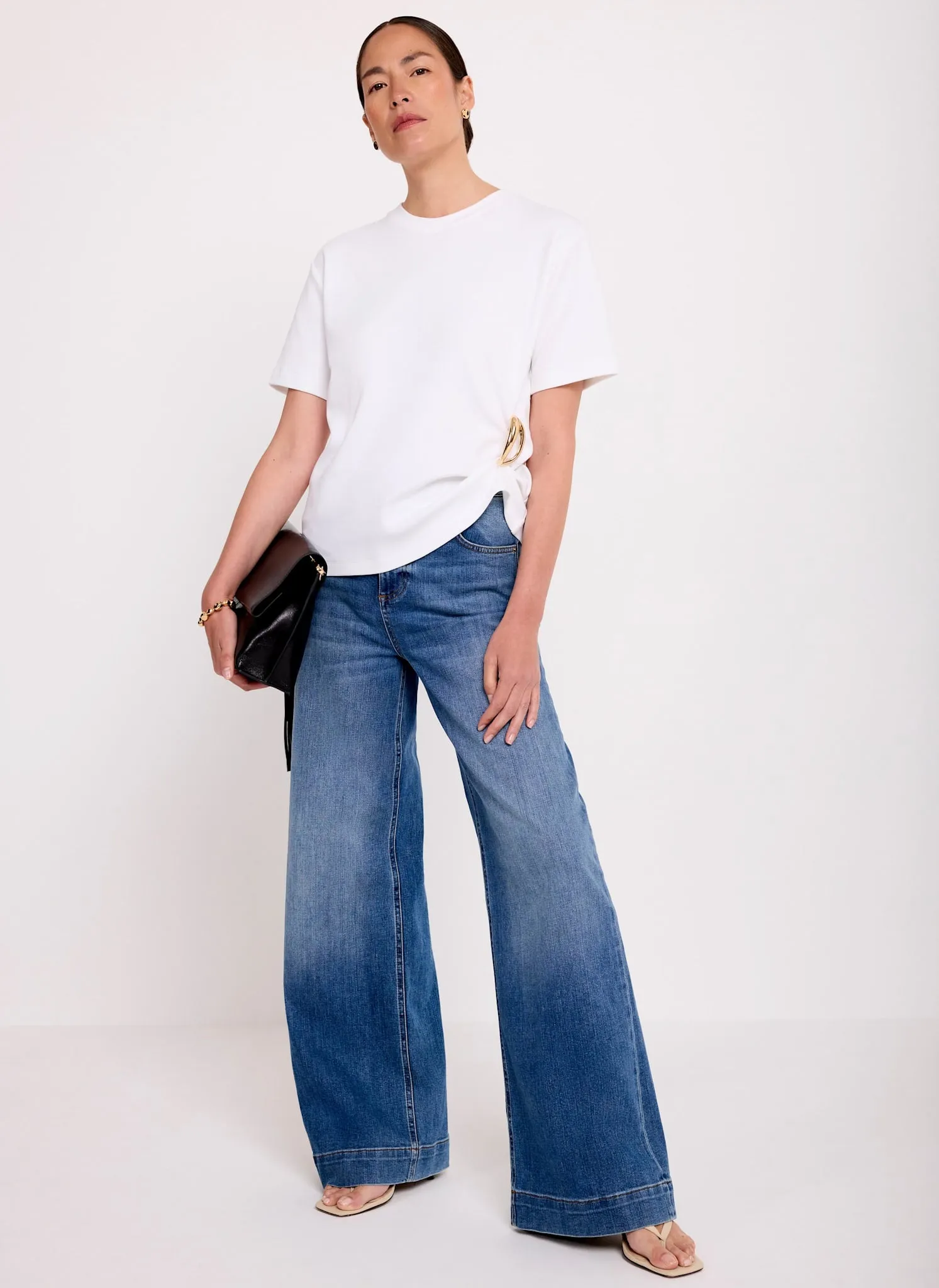 White Cotton Slim Fit T-Shirt sold by Mint Velvet product image thumbnail 4