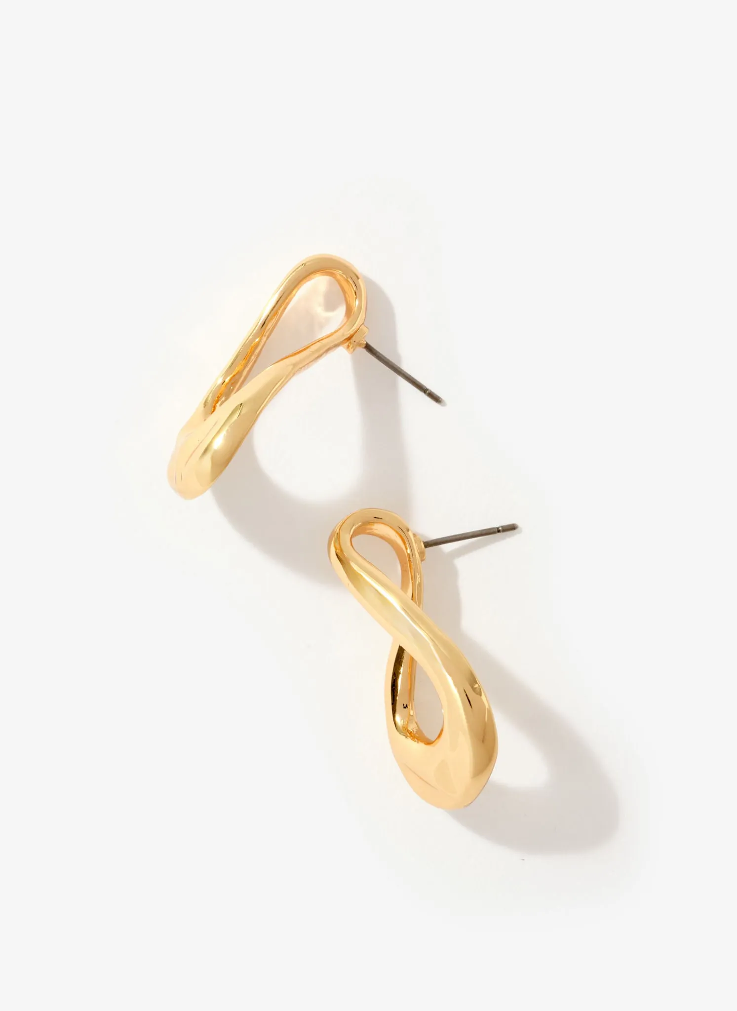 Gold Tone Sculpted Wave Earrings sold by Mint Velvet product image thumbnail 3