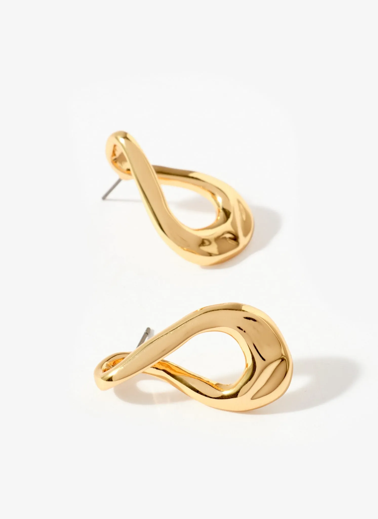 Gold Tone Sculpted Wave Earrings sold by Mint Velvet product image thumbnail 4