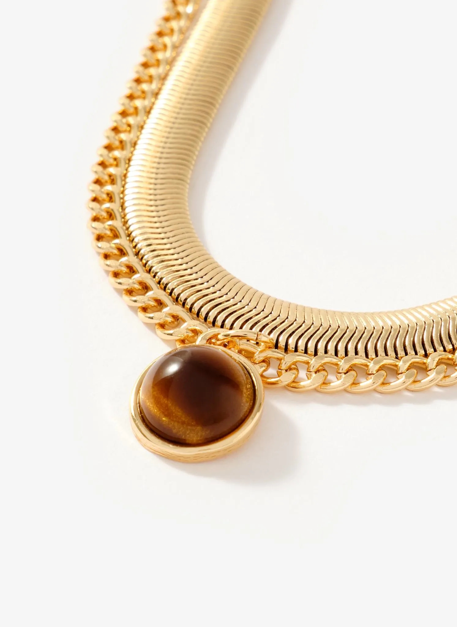 Gold Tone Layered Stone Necklace sold by Mint Velvet product image thumbnail 3