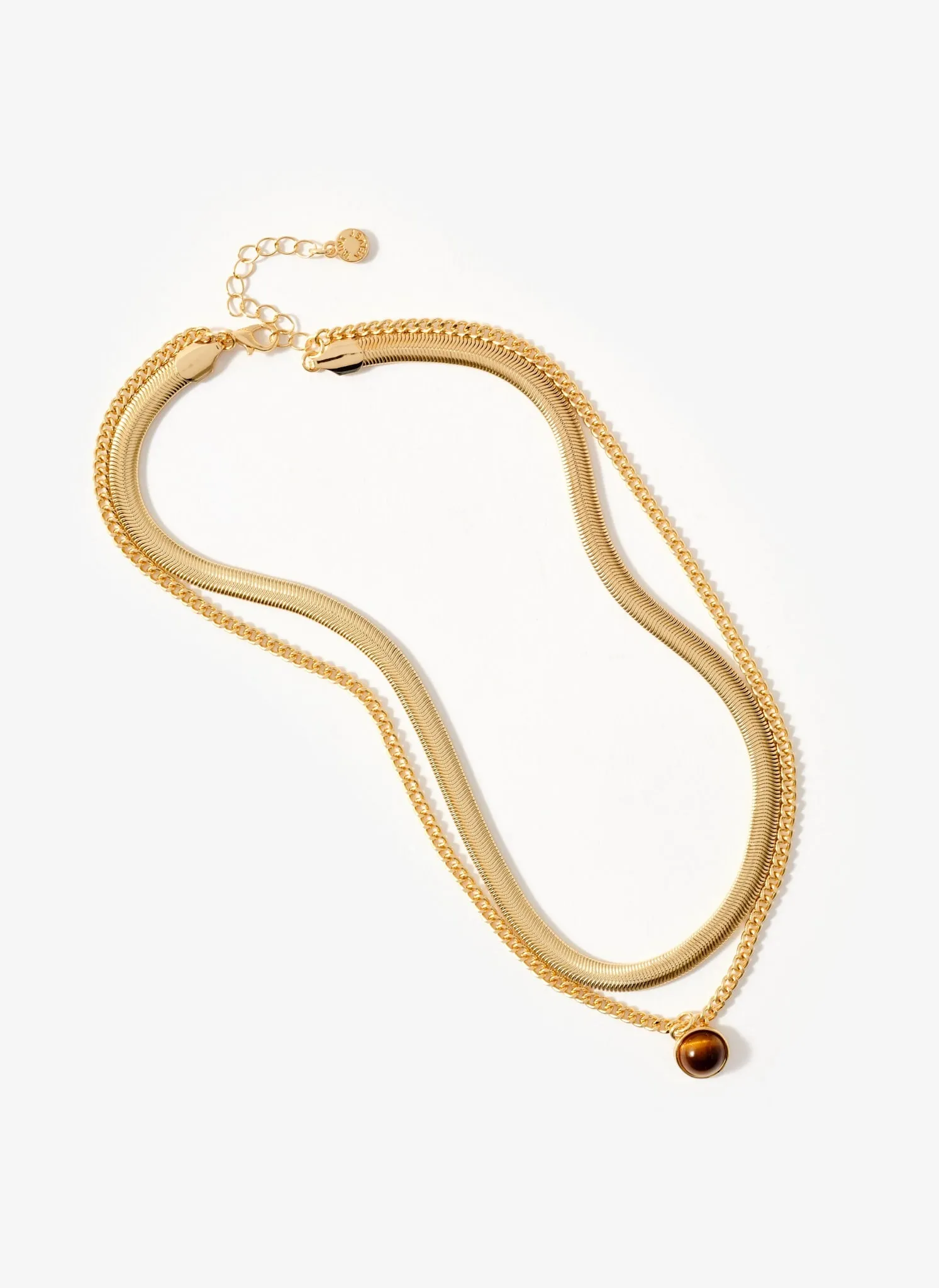 Gold Tone Layered Stone Necklace sold by Mint Velvet product image thumbnail 4