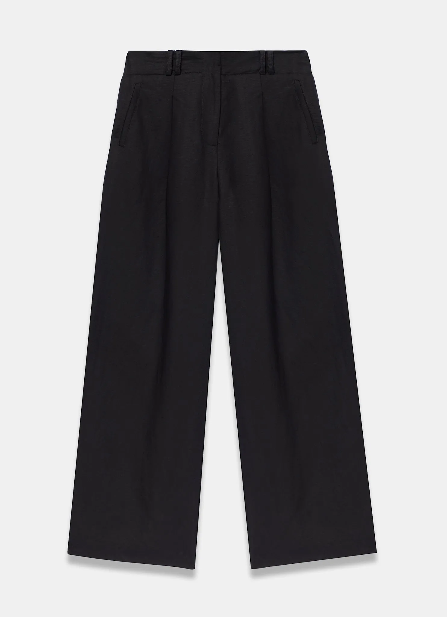 Black Linen Blend Pleated Wide Leg Trousers sold by Mint Velvet product image thumbnail 5