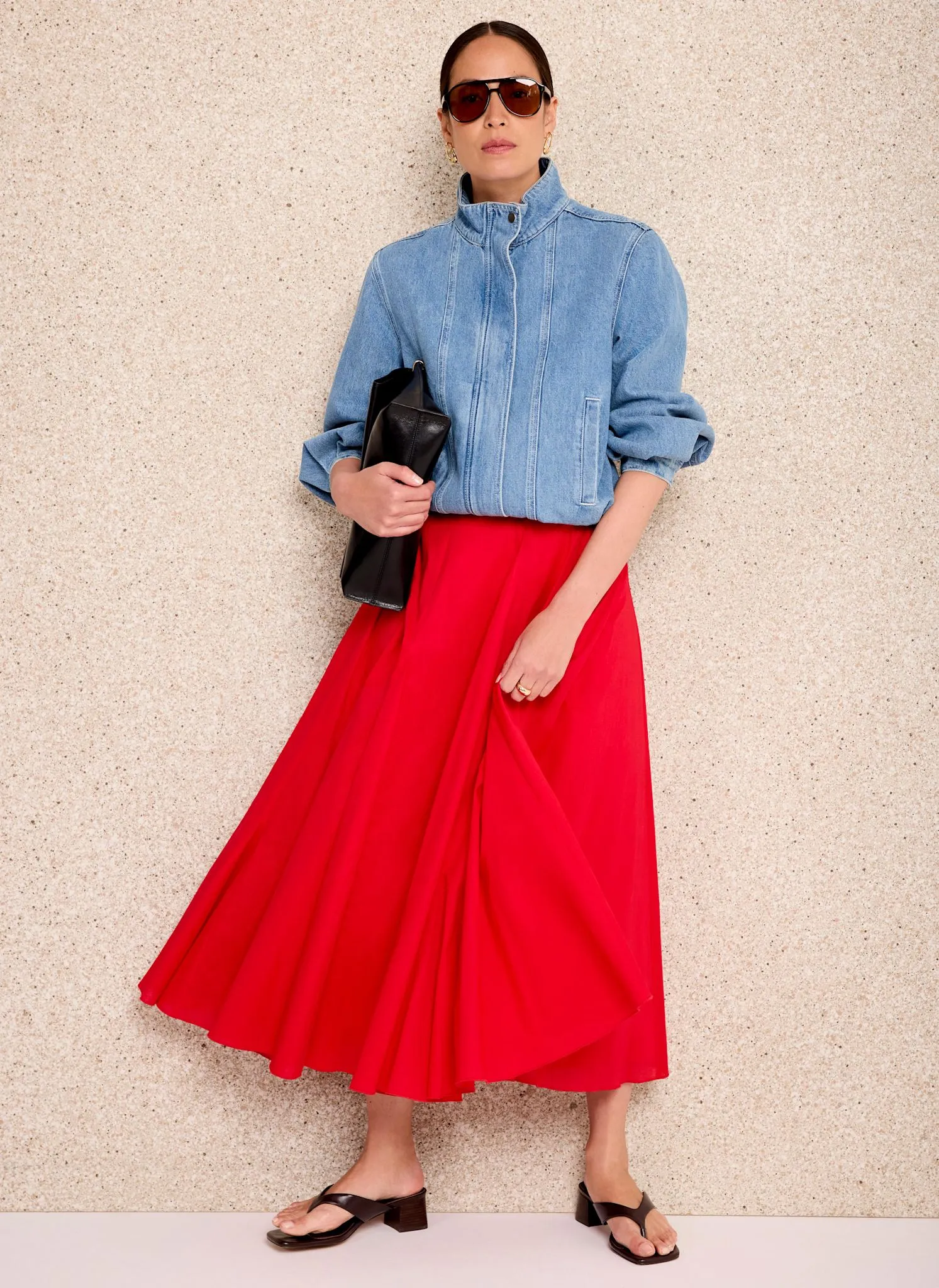 Mid Indigo Denim Bomber Jacket sold by Mint Velvet product image thumbnail 3